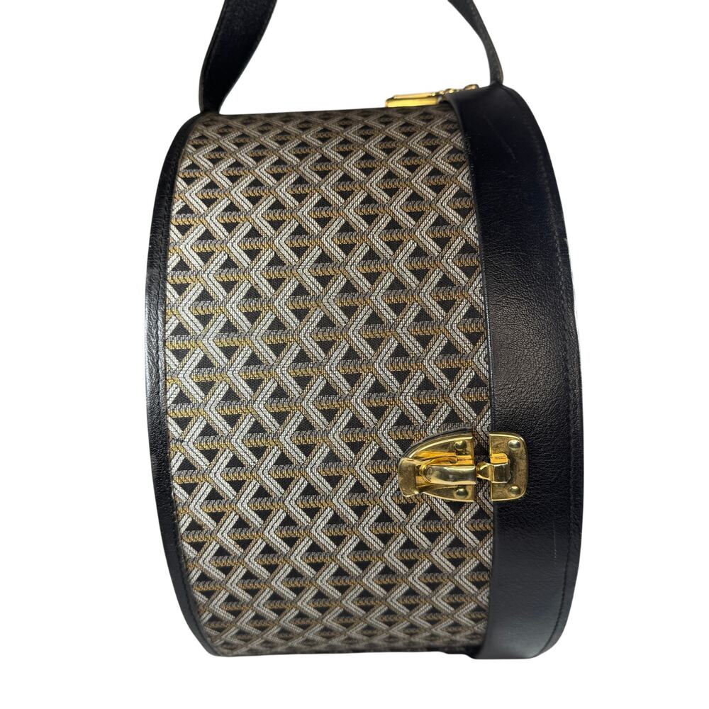 Goyard Goyardine Hat Box Trunk Bag Travel Boite Chapeau Vintage Round Suitcase - Picture 9 of 16